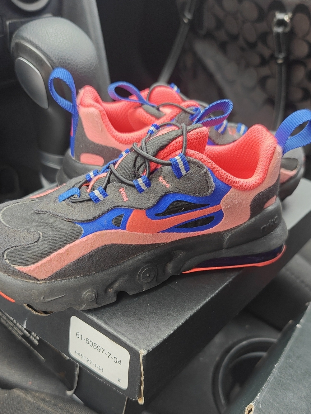 Nike Kids Sneakers in Coral, Blue & Black Used